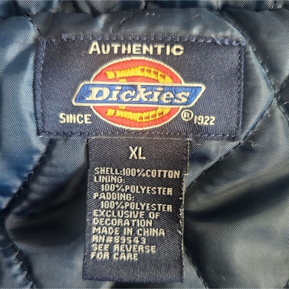 Dickies Vintage Plaid Flannel Quilted Jacket Brown Blue Checkered Zip-Up Sz XL - Picture 6 of 15